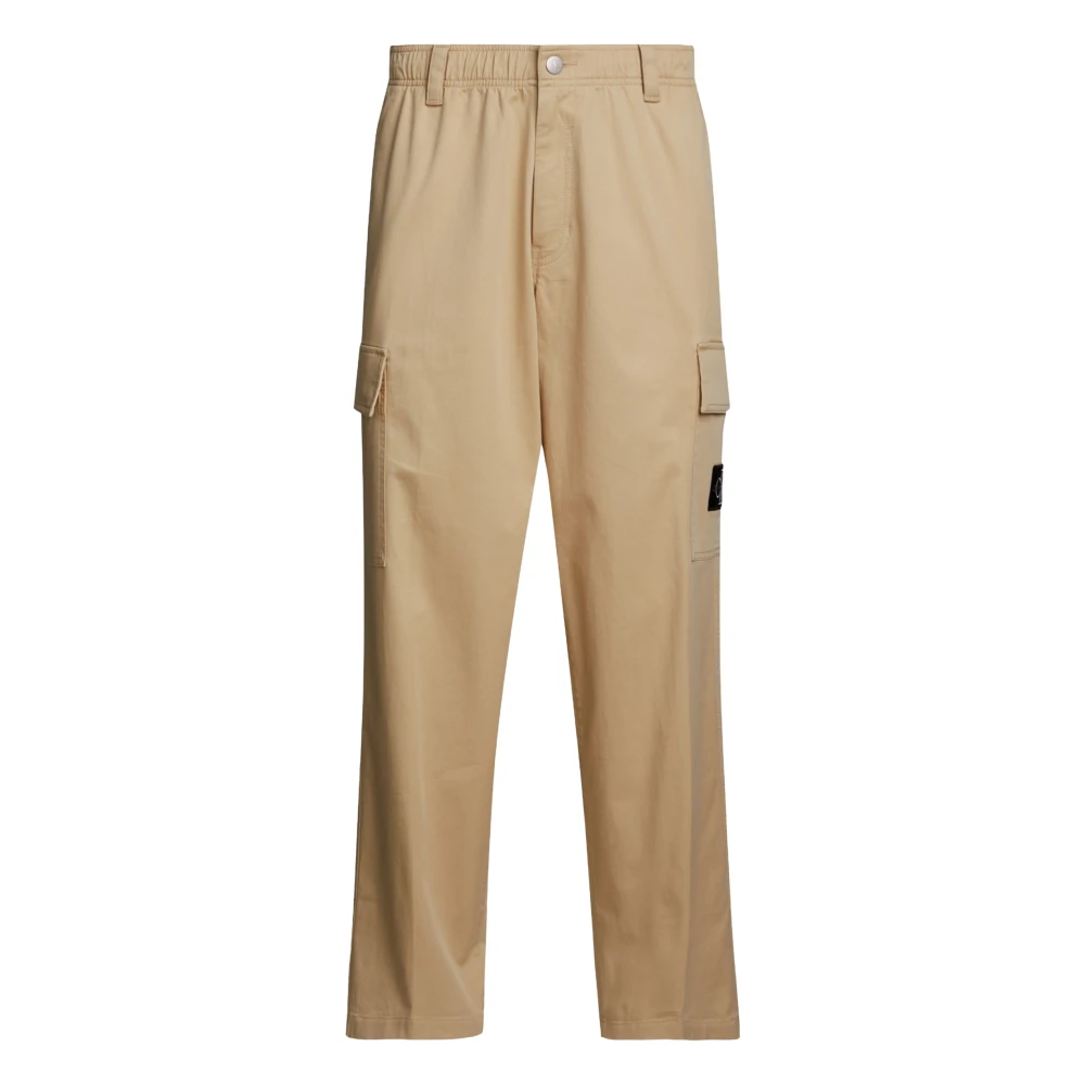 Calvin Klein Jeans Herfst Winter Herenbroek Geregenereerd Katoen Beige Heren