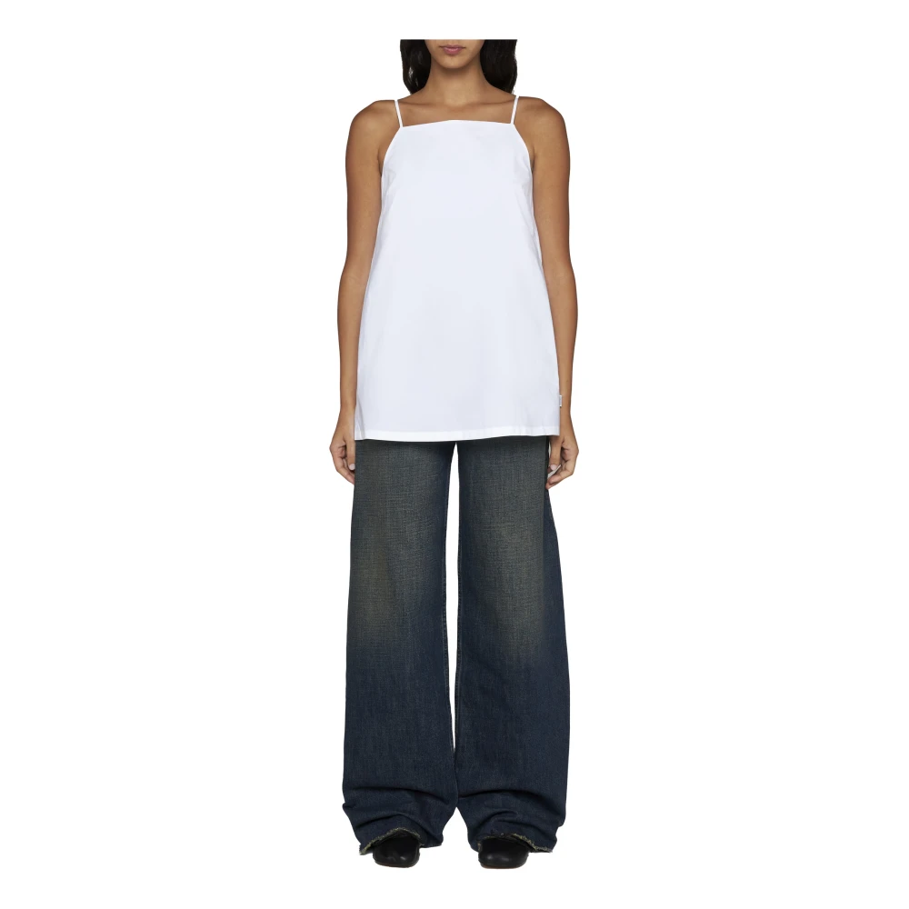 MM6 Maison Margiela Witte Mouwloze Top White Dames