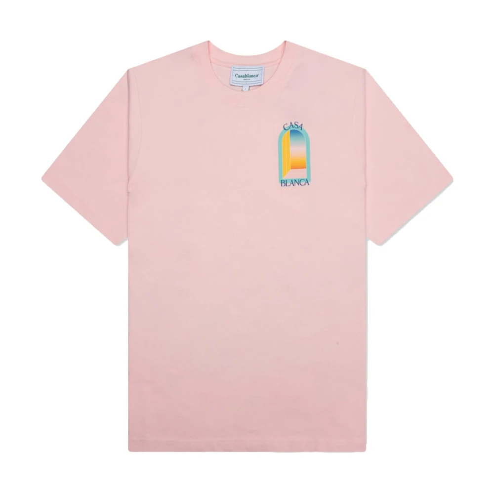 Casablanca Rozendruk Katoenen T-shirt Pink Heren