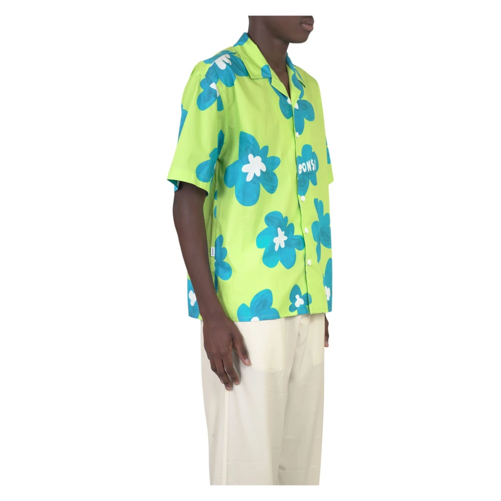 Bonsai Zuur Groen Bloom Bowling Shirt Multicolor Heren