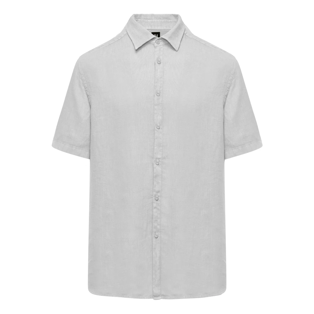 Bomboogie Uomo Bianco - Linen Short Sleeve Shirt - Shirts - 2XL