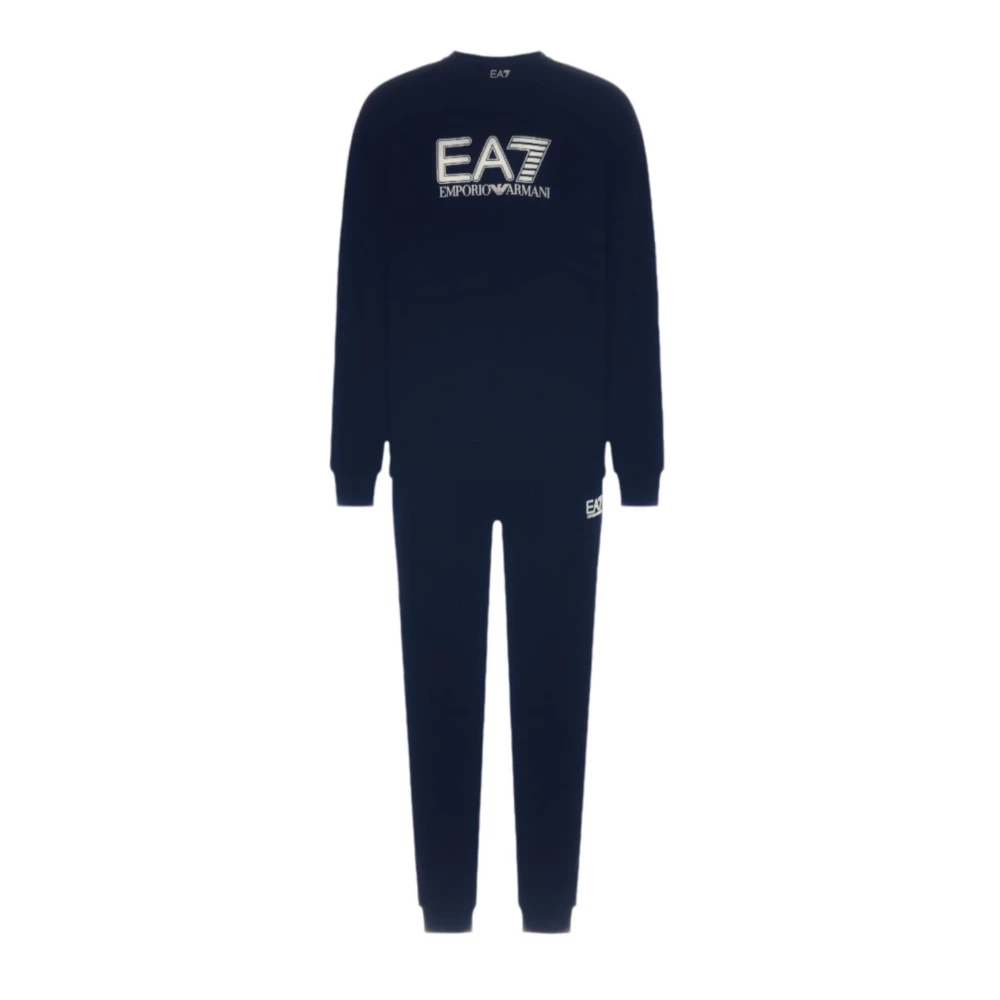 Emporio Armani EA7 Tracksuit met logo-opdruk Blue Heren