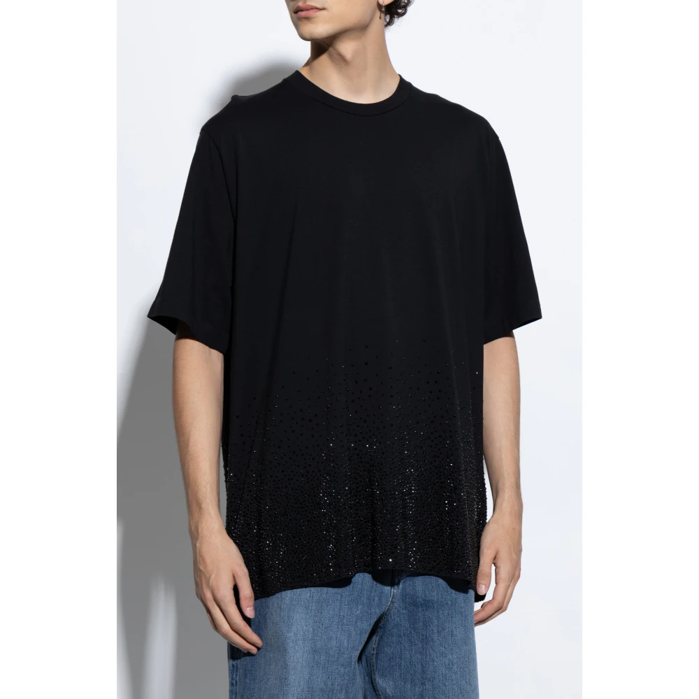 Dsquared2 T-shirt met glinsterende applicaties Black Heren