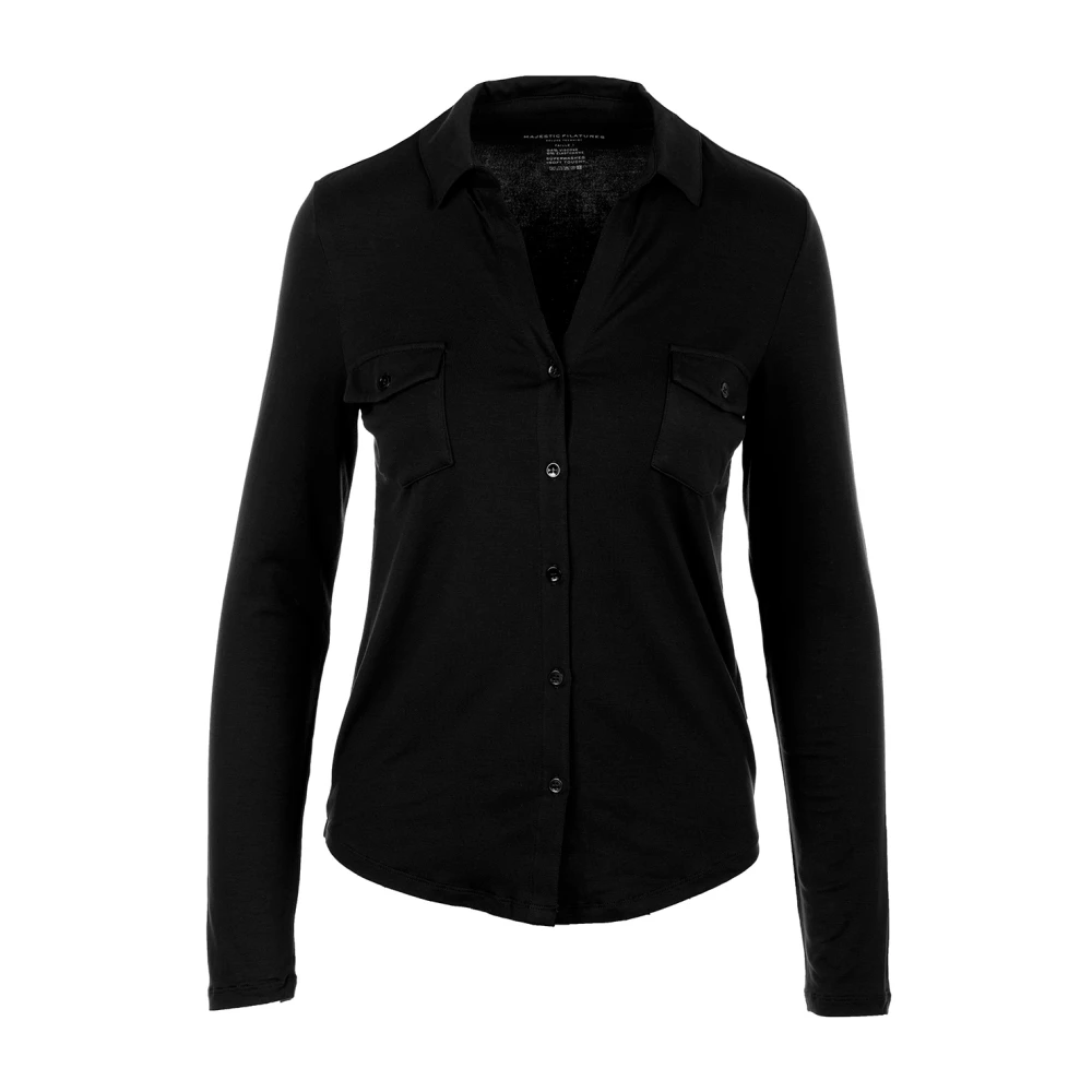 Majestic filatures Zwarte Anna Shirt Black Dames