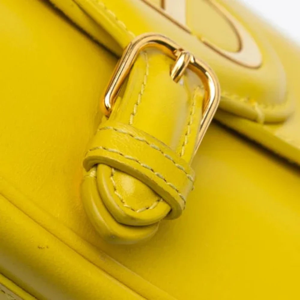 Dior Vintage Pre-owned Leather shoulder-bags Yellow Dames