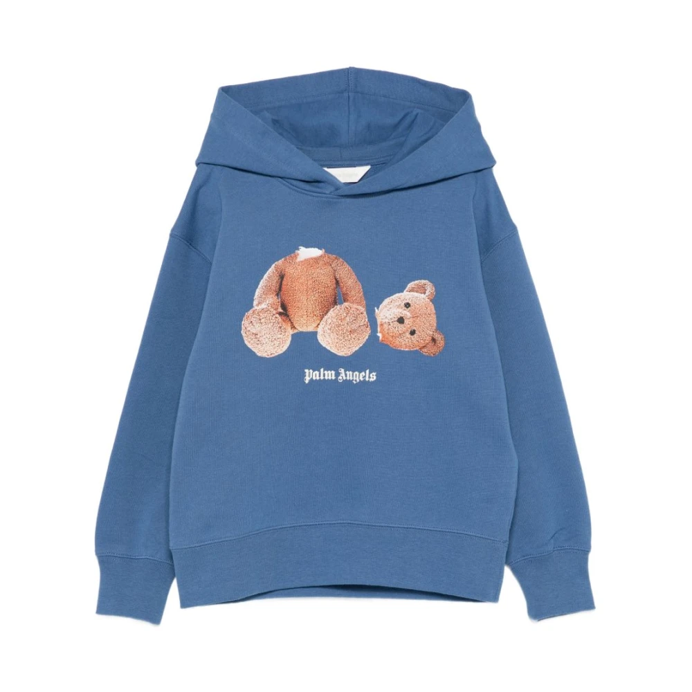 Palm Angels Boys Blue Hooded Sweatshirt - Kids Sweatshirts - 12 Y - Kids