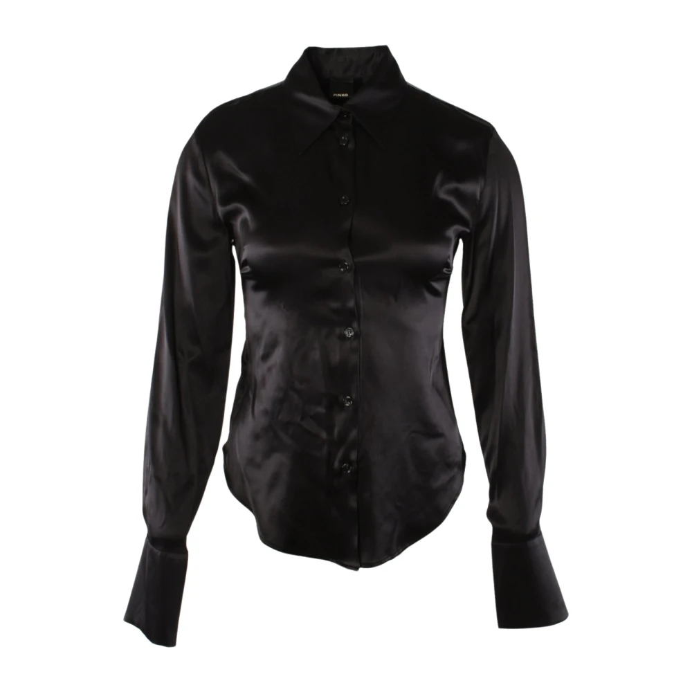 Pinko Zijde Blend Zwarte Blouse Black Dames