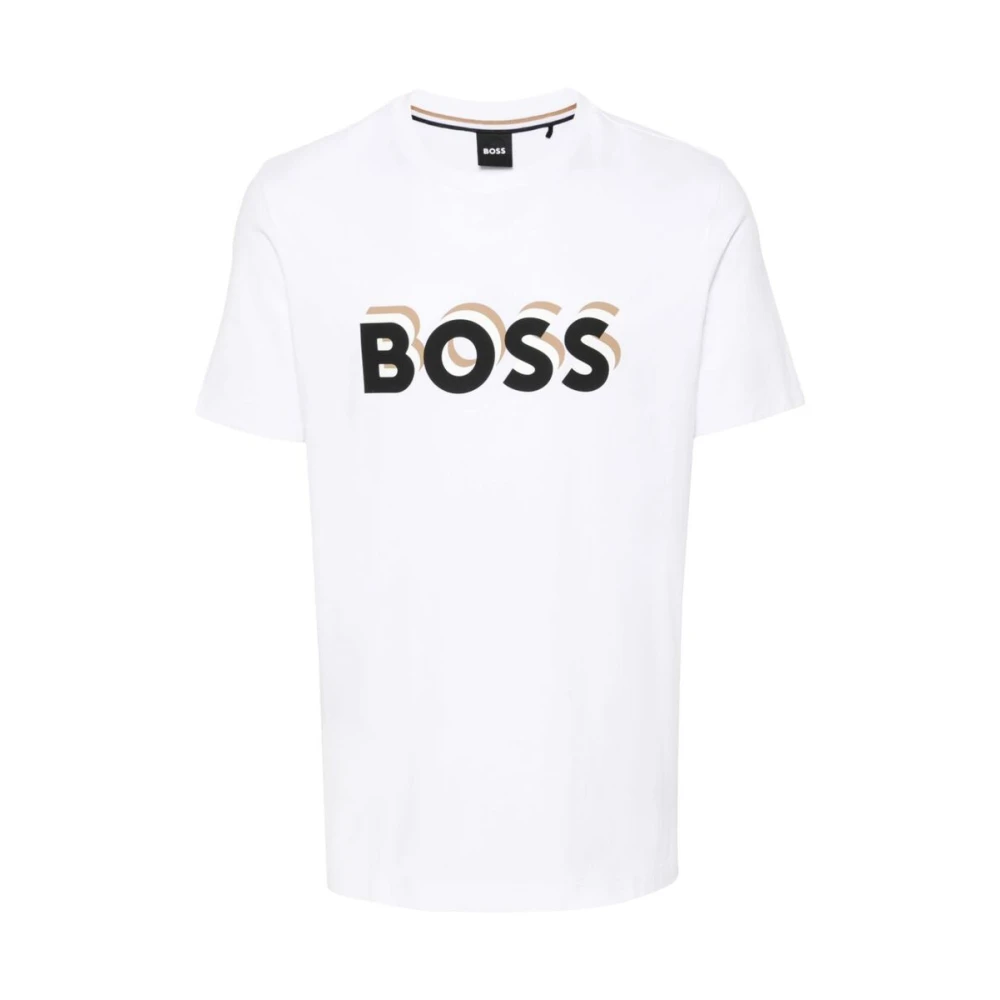 Hugo Boss Logo Print T-shirt White Heren