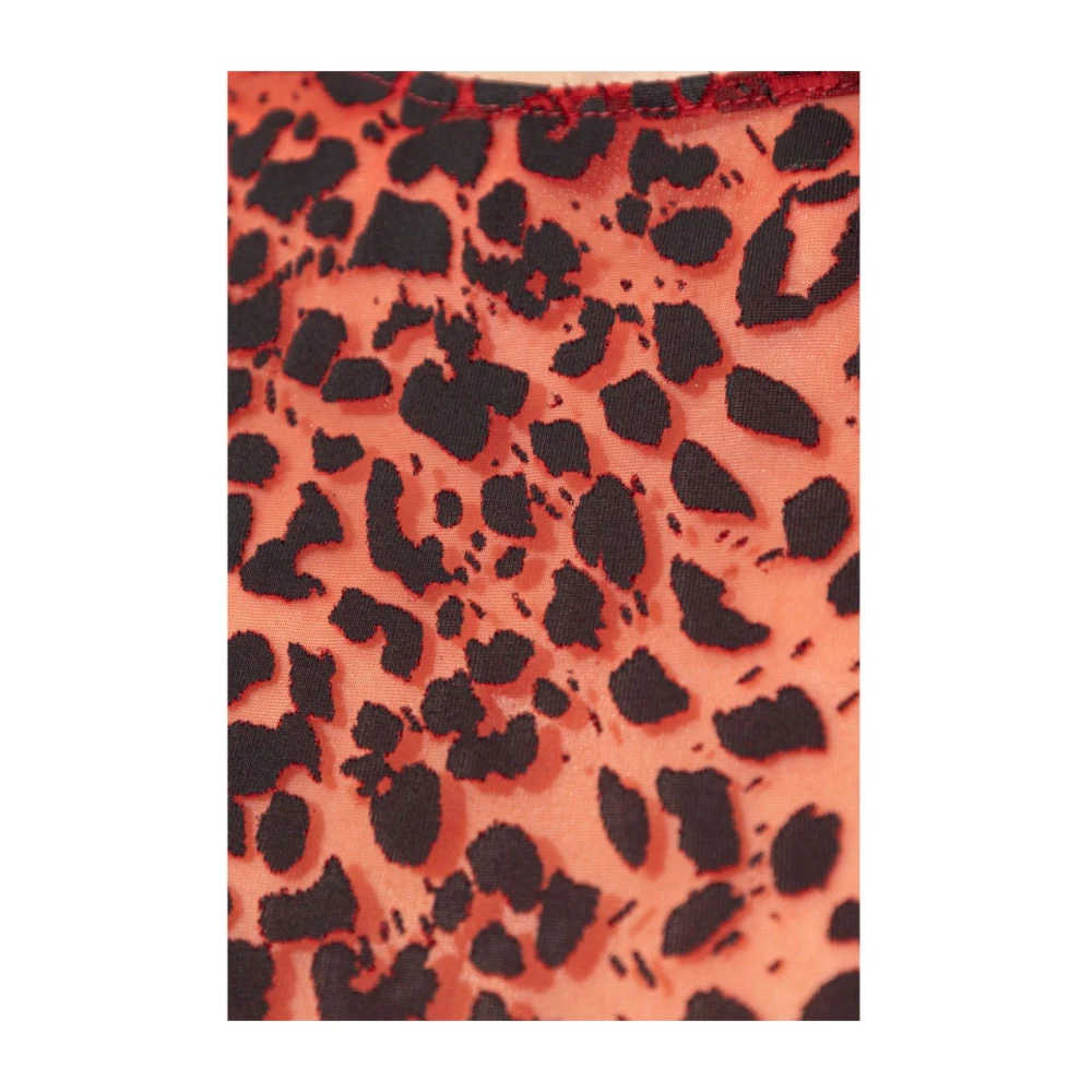 alexander mcqueen Rode en Zwarte Luipaardprint Top Red Dames