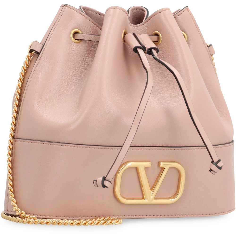 Valentino VLogo Signature Leren bucket tas Black Dames