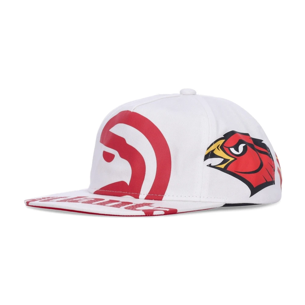 Mitchell & Ness Men's White Atlanta Hawks Flat Brim Cap