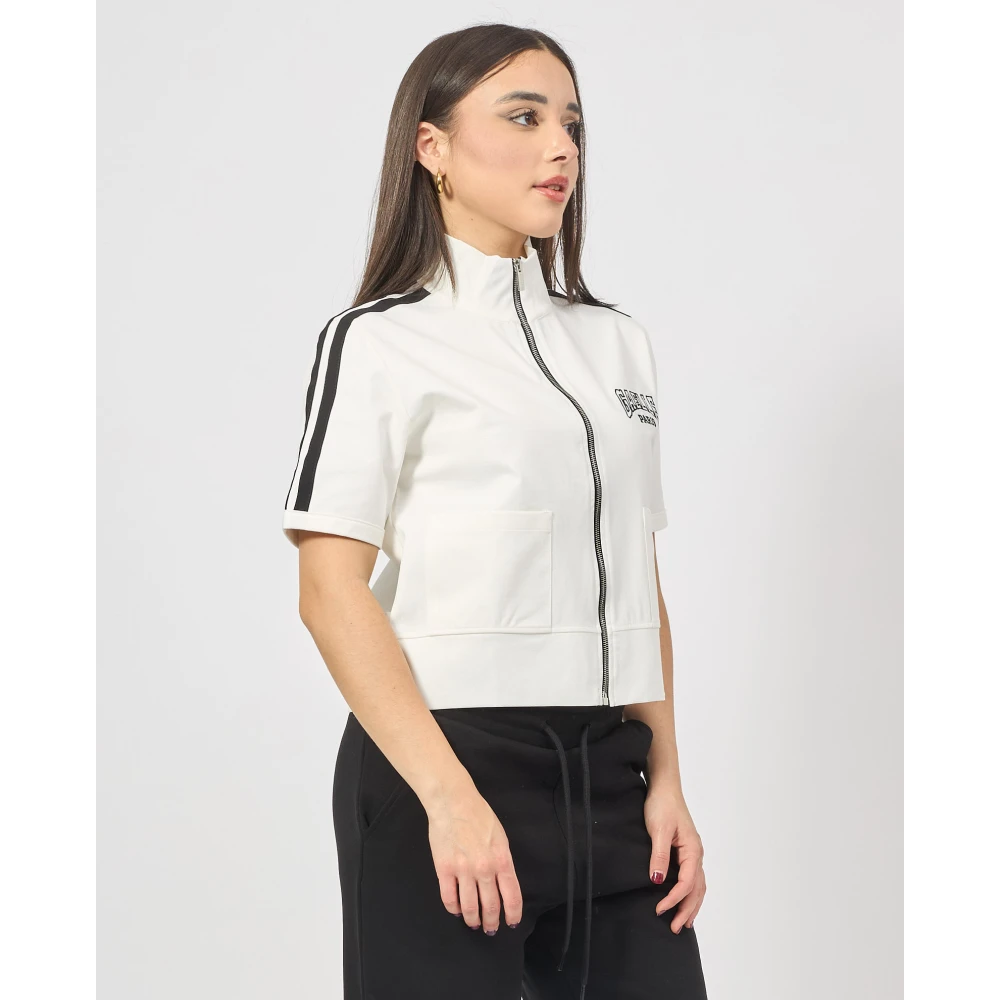 Gaëlle Paris Witte Sweater met Korte Mouwen White Dames