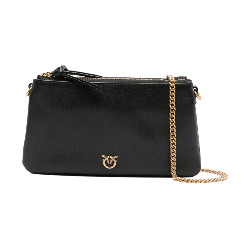 Pinko Black And Gold Shoulder Bag - Female - Shoulder Bags - One Size - Bags