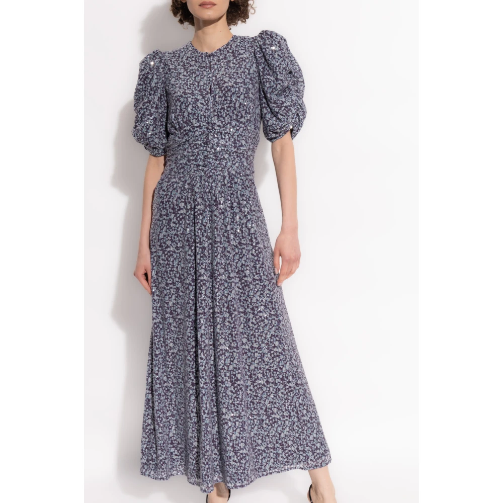Rotate Birger Christensen Jurk met pofmouwen Purple Dames