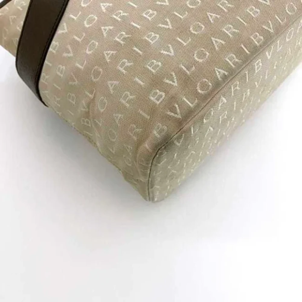 Bvlgari Vintage Pre-owned Canvas handbags Beige Dames