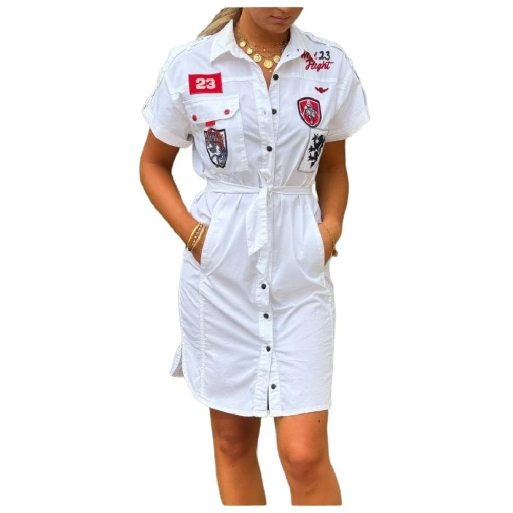 Aeronautica Militare Women's White Shirt Dresses, S, Shirt Dress
