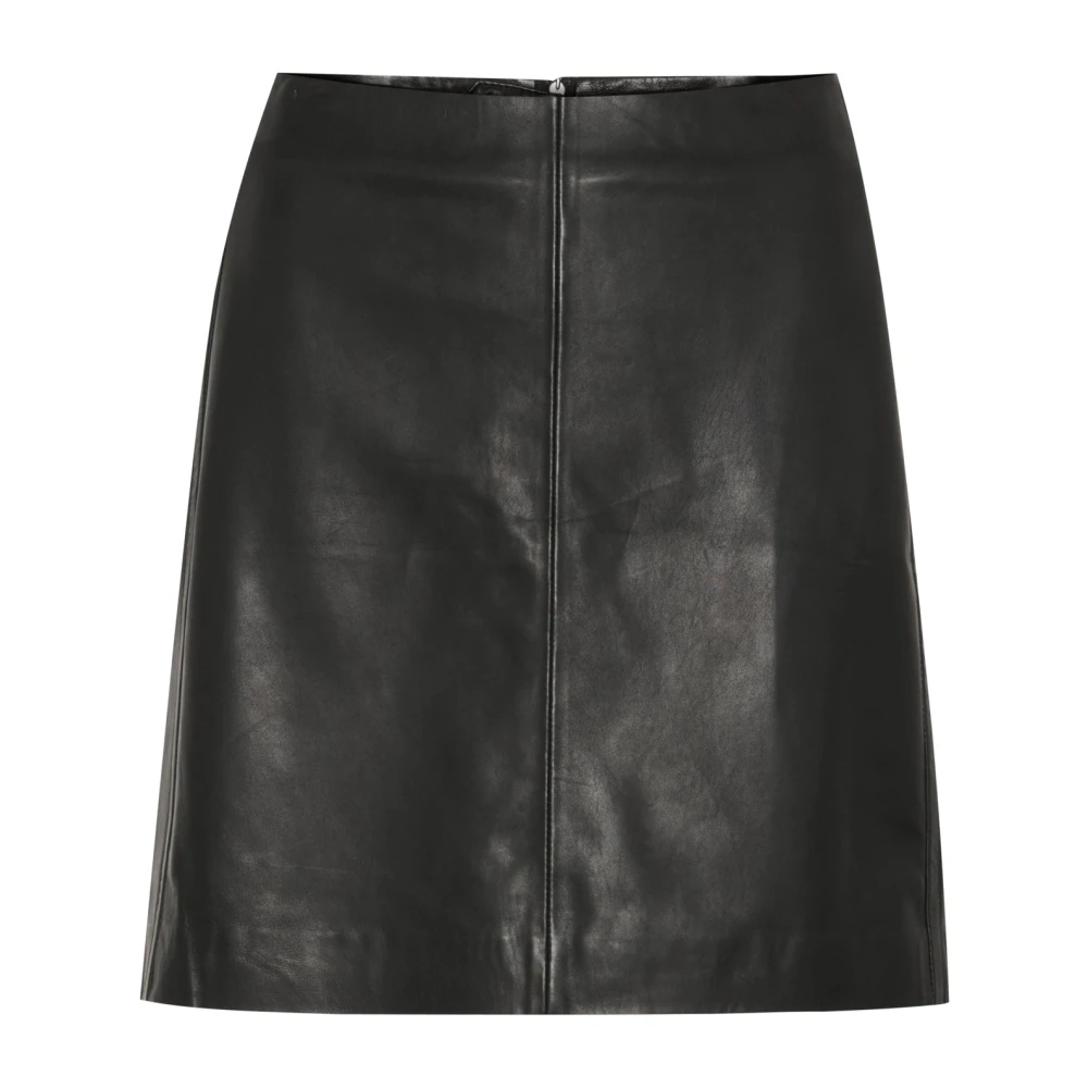 Inwear Black Leather Skirts, Female, Xl, Leather Skirts