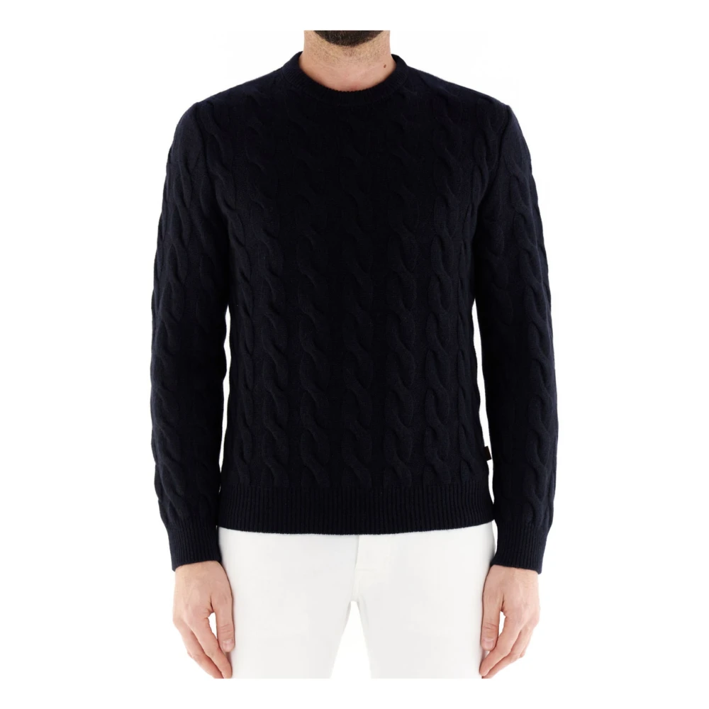 Jacob Cohën Men's Black Cable Knit Cashmere Sweater