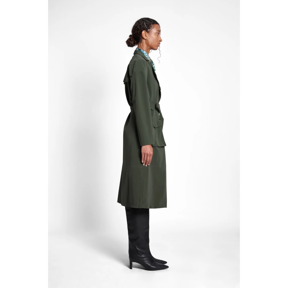 Stutterheim Matte Trenchcoat met Modern Design Green Dames