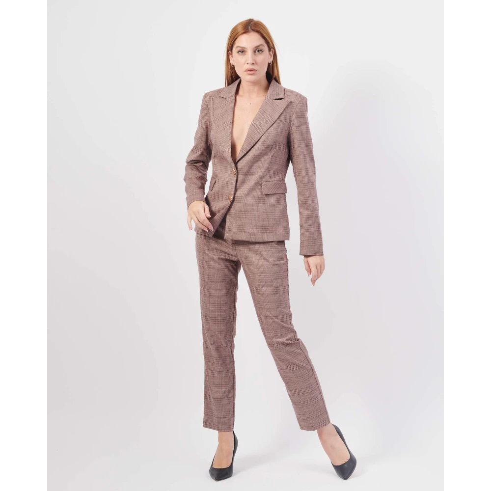 Fracomina Roze Geruite Blazer Jas Pink Dames