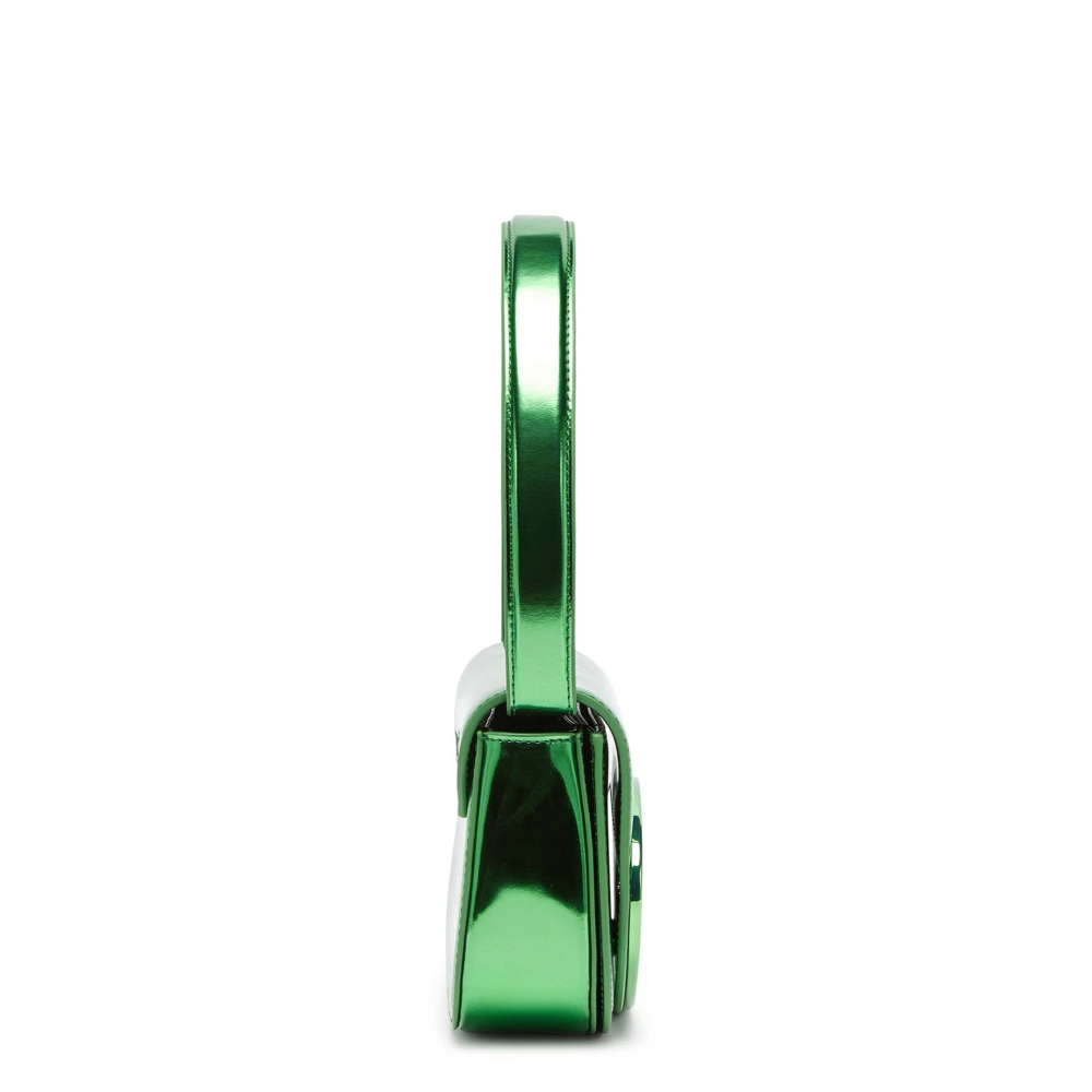 Diesel Monogram Leren Schoudertas met Klep Green Dames