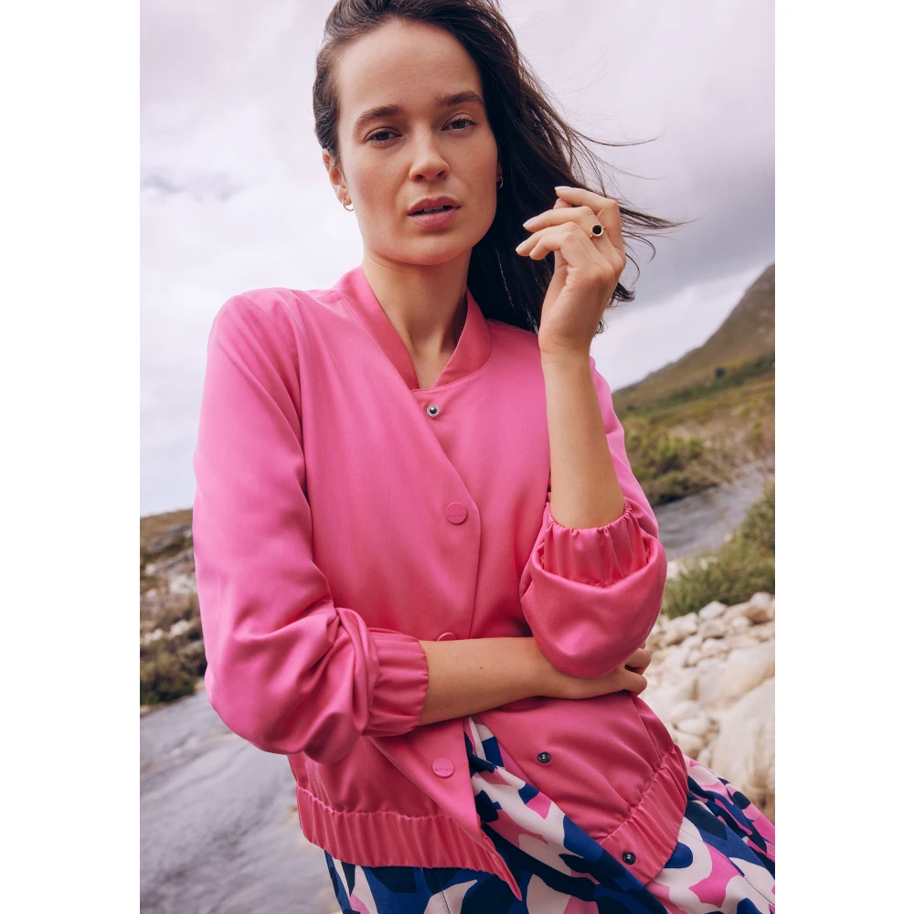Betty & Co Casual Langarm Blouson Jas Pink Dames