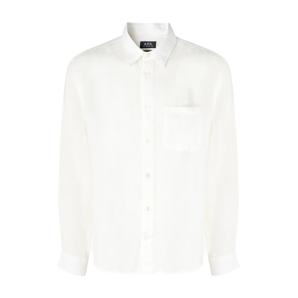A.p.c. Logo Chemise Cassel Shirt White Heren