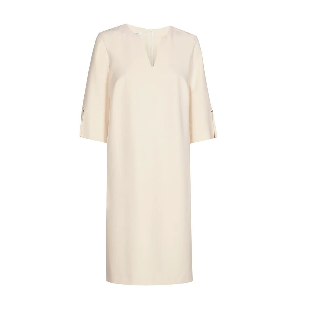 Marie Méro Elegante V-hals Jurk Beige Dames