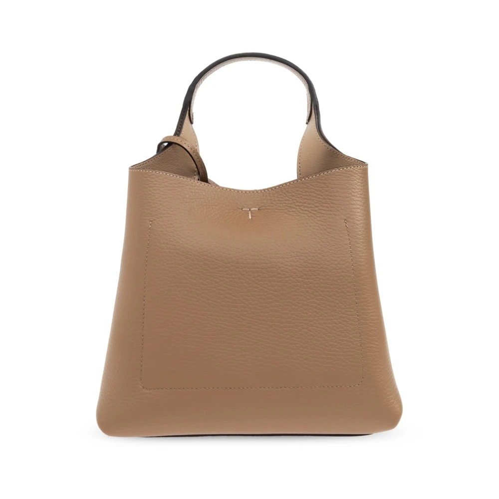TOD'S Bruine Leren Handtas Kreeftklauw Sluiting Brown Dames