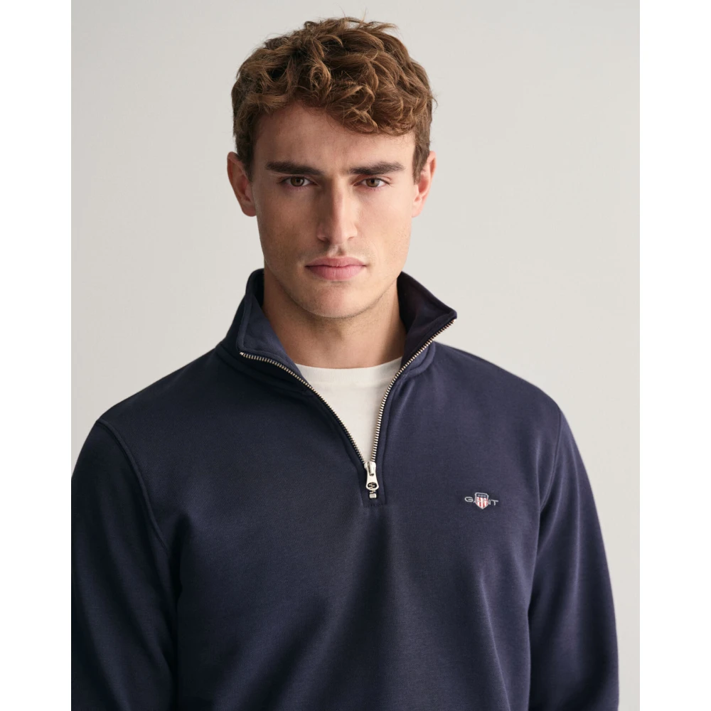 Gant Half-Zip Sweatshirt Blue Heren