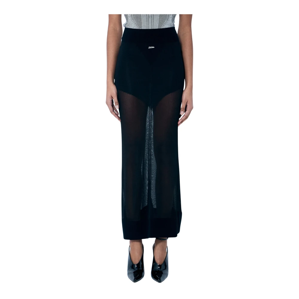 Jean Paul Gaultier Lichtgewicht gebreide maxi rok Black Dames