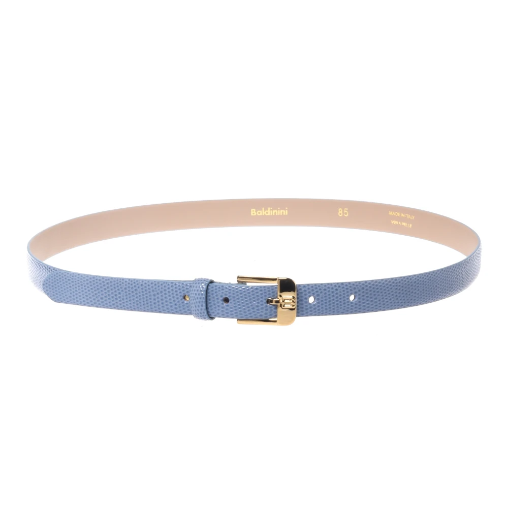 Baldinini Women's Blue Lizard Print Belt - Belts - 95 Cm - Accessories