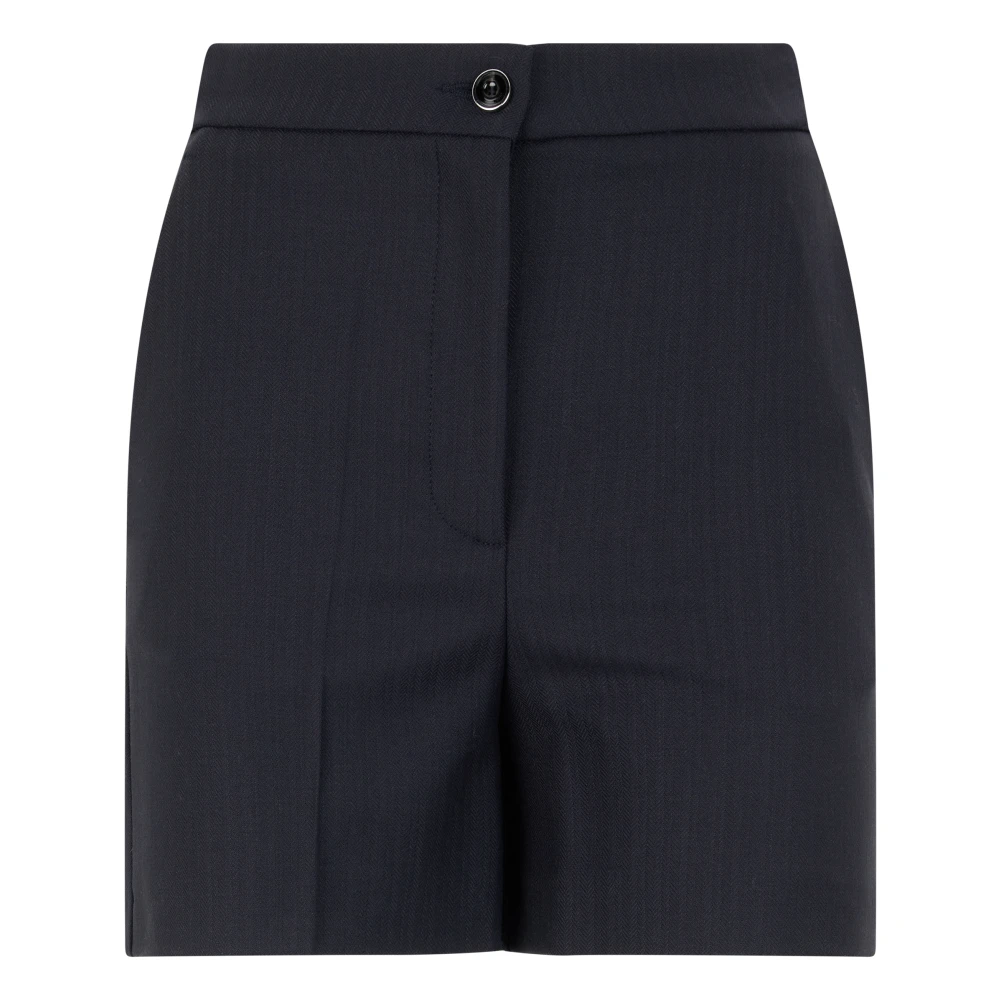 Pinko Vrouw Blauw Korte Broeken Dames, Xs, Wol, Shorts Met Hoge Taille