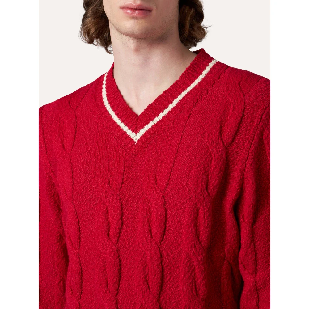 Ballantyne V-neck Knitwear Red Heren