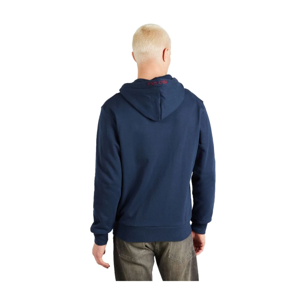 LA MARTINA Elegante Katoenen Hoodie met Rits Blue Heren