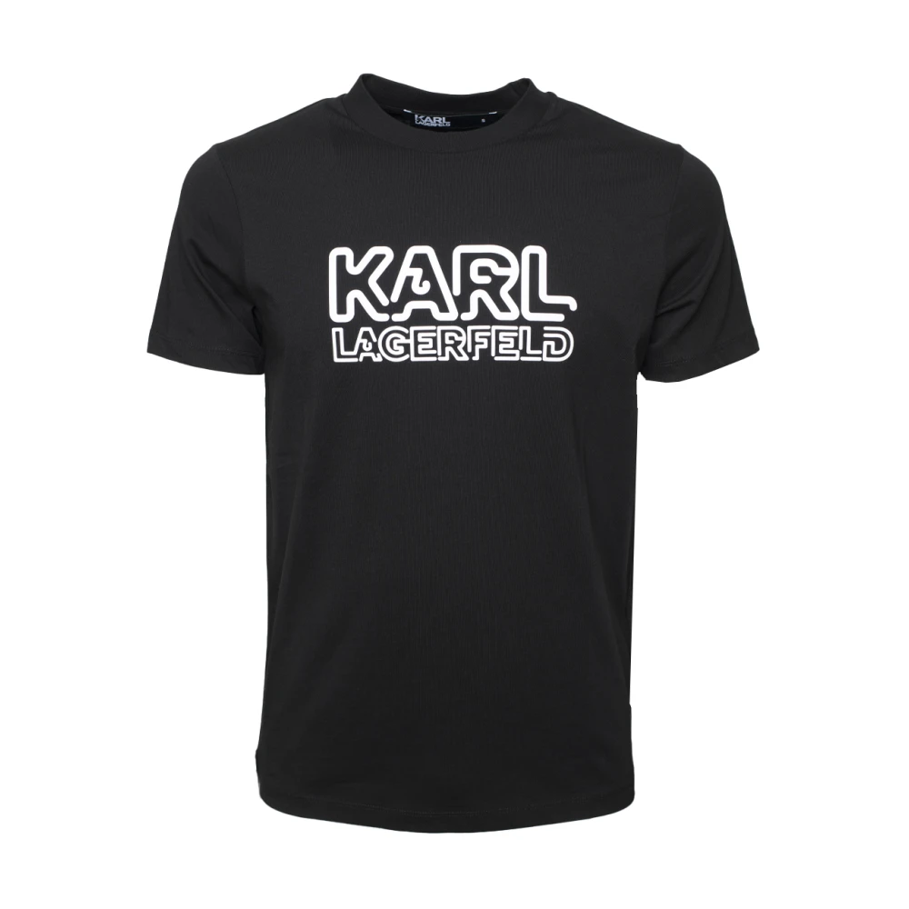 Karl Lagerfeld Zwarte opblaasbare logo T-shirt Black Heren
