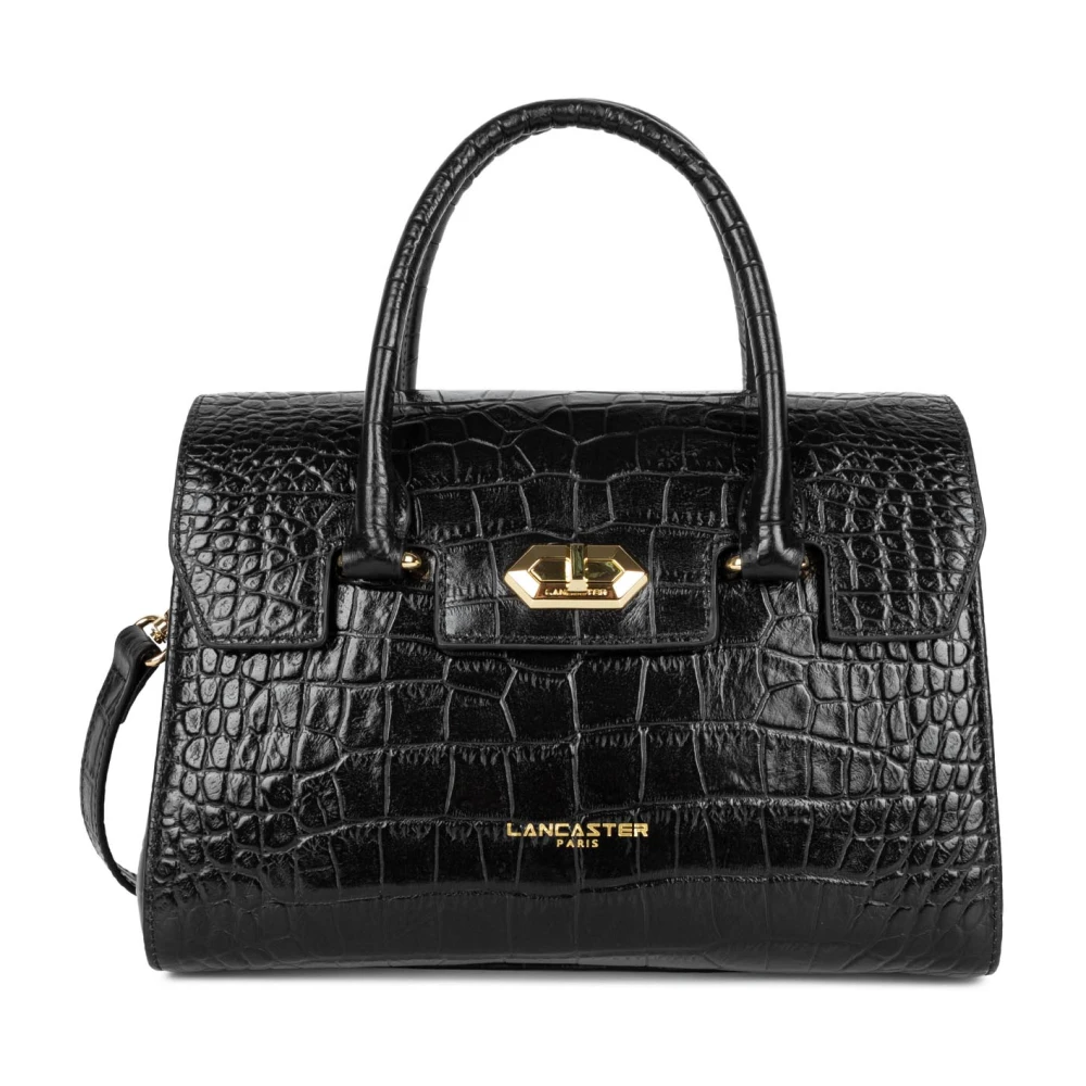 Lancaster Black Handbags, Female, One Size, Flap Handbag With Metal Clasp