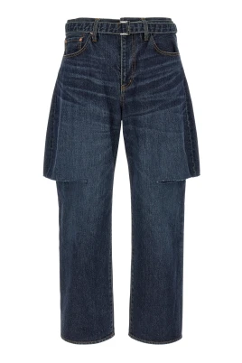 Cut-Out Straight Jeans