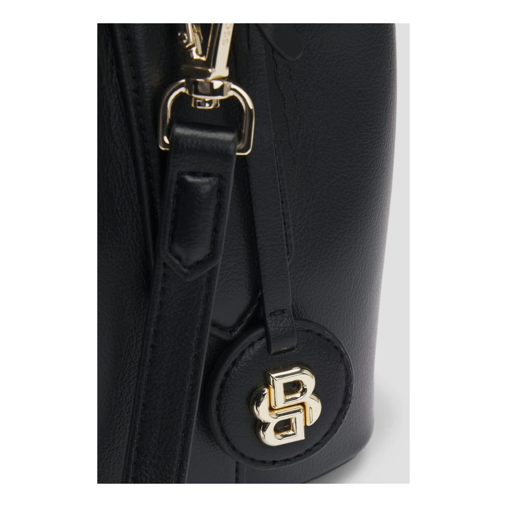Hugo Boss Liriel Mini Bucket Tas met Double B Monogram Black Dames