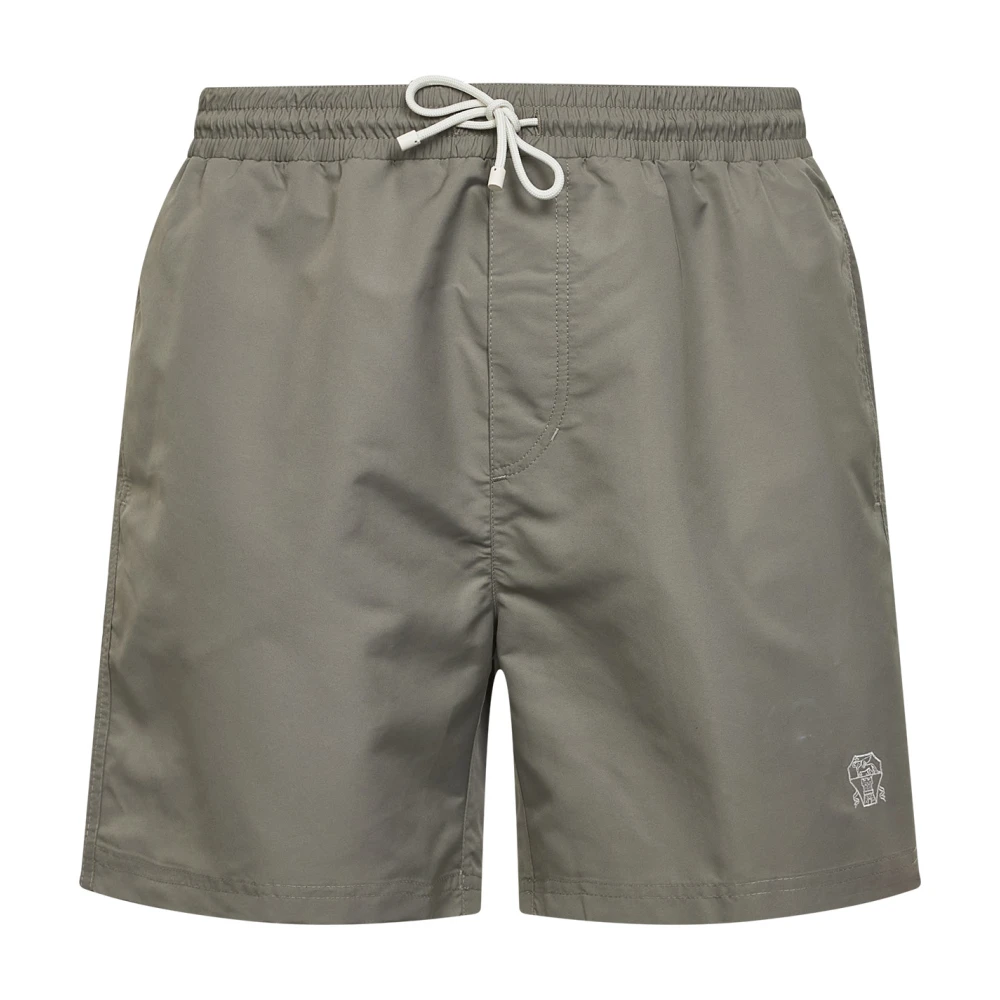 Brunello Cucinelli Men's Green Beachwear, Xl, Swim Shorts