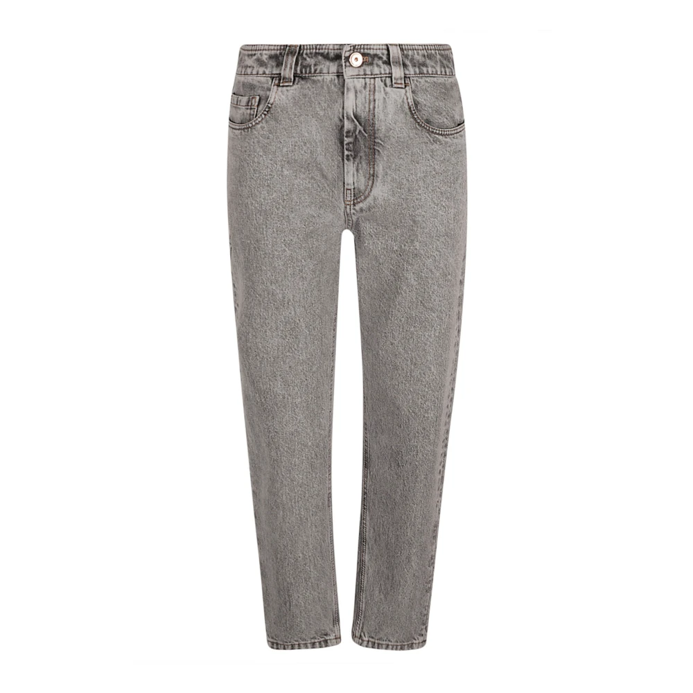 BRUNELLO CUCINELLI Cropped Jeans Gray Dames