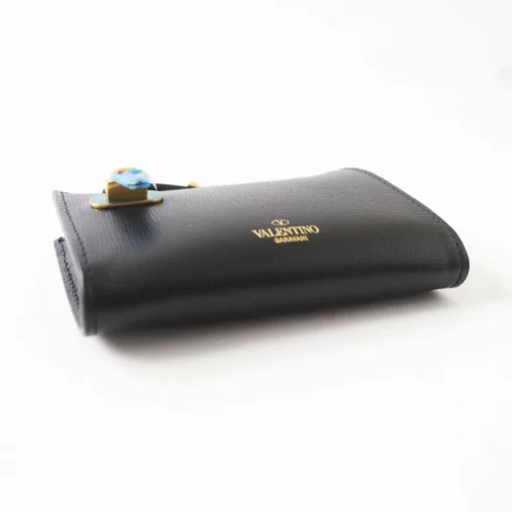 Valentino Vintage Pre-owned Leather wallets Black Dames