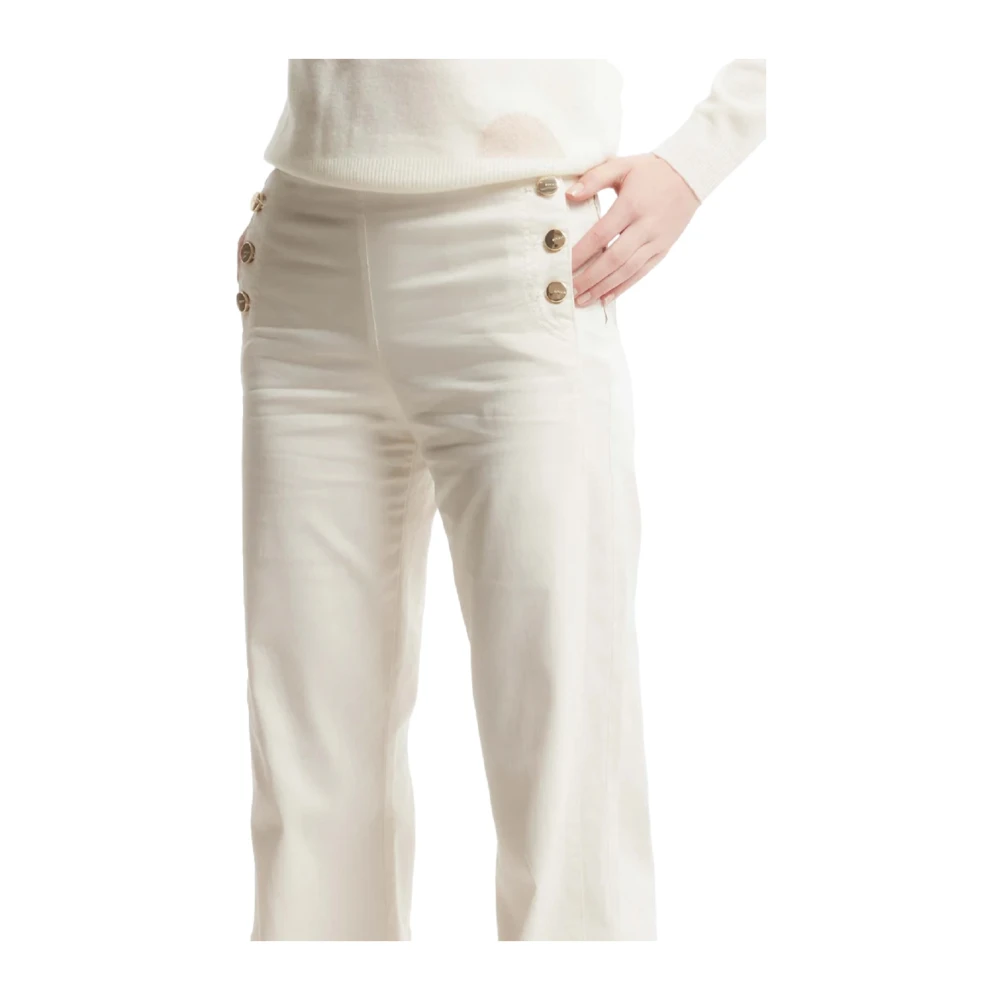 Kocca Beige Flare Jeans met decoratieve knopen Beige Dames