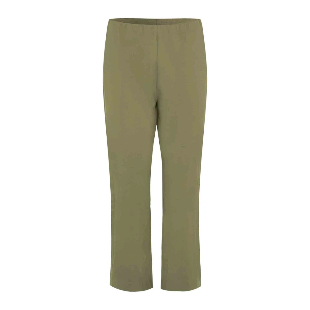 Masai Groene Elastische Taille Straight-Leg Broek Green Dames