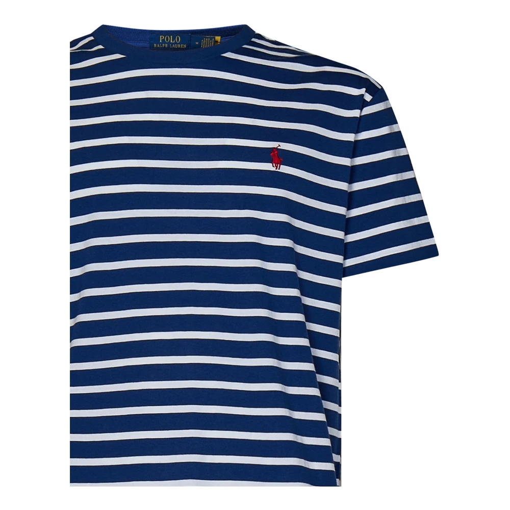 Polo Ralph Lauren Blauwe Gestreepte Polo T-shirts voor Heren Blue Heren