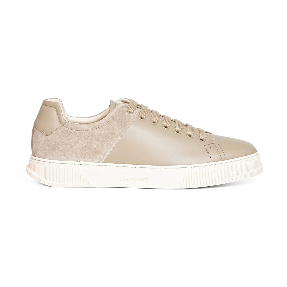 Ferragamo Men's Beige Sneakers, 9 Uk, Trainers