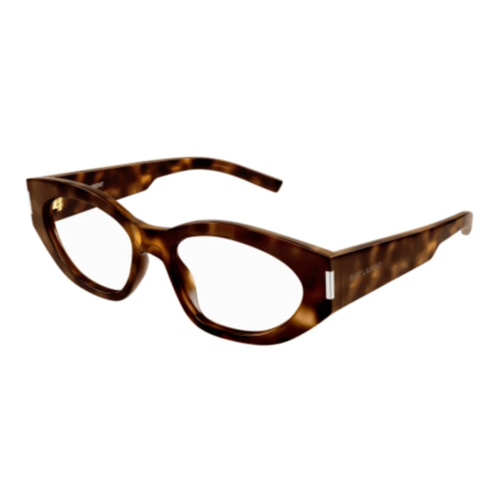 Saint Laurent Onregelmatige Vorm Acetaat Frame Bril Brown Unisex