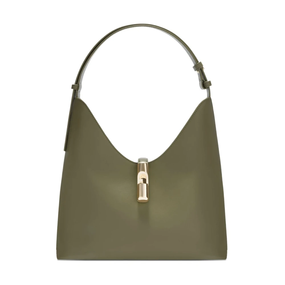 Furla Vrouw Groente Tassen Dames, Groen, One Size, Leer, Goccia Schoudertas