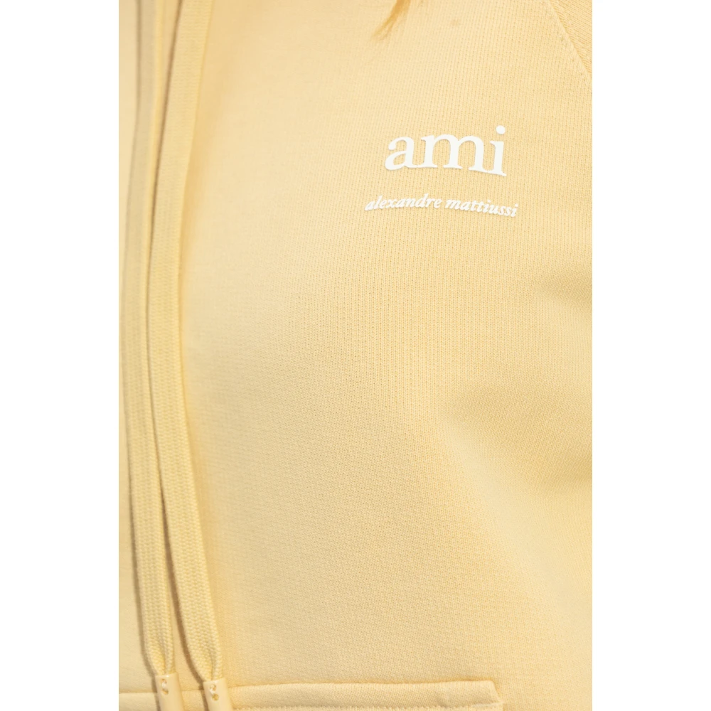 Ami Paris Hoodie met logo Yellow Dames