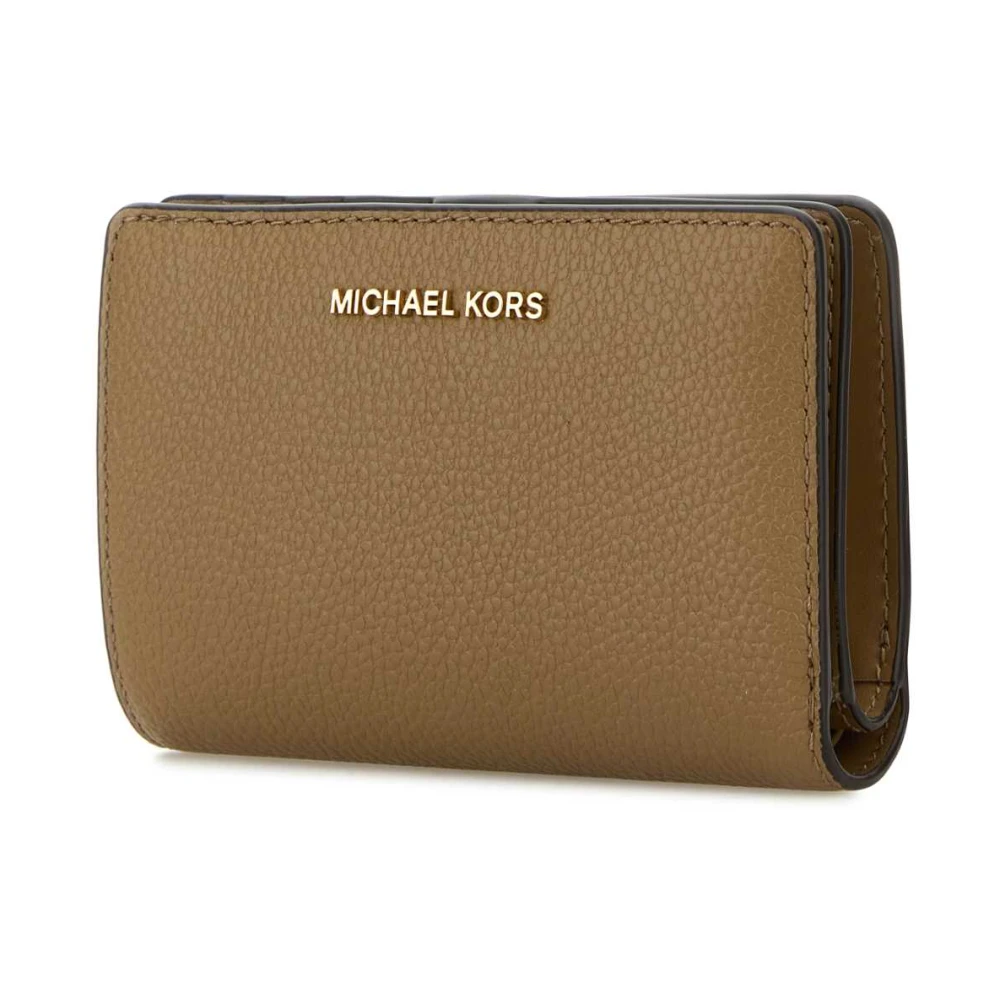 Michael Kors Cappuccino Leren Portemonnee Beige Dames